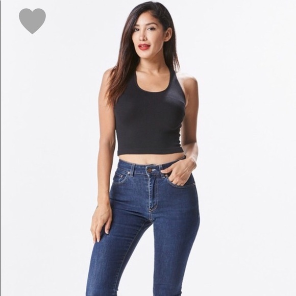 ‼️ Basic Stretch Crop Top Racer Back Tank - Picture 4 of 8